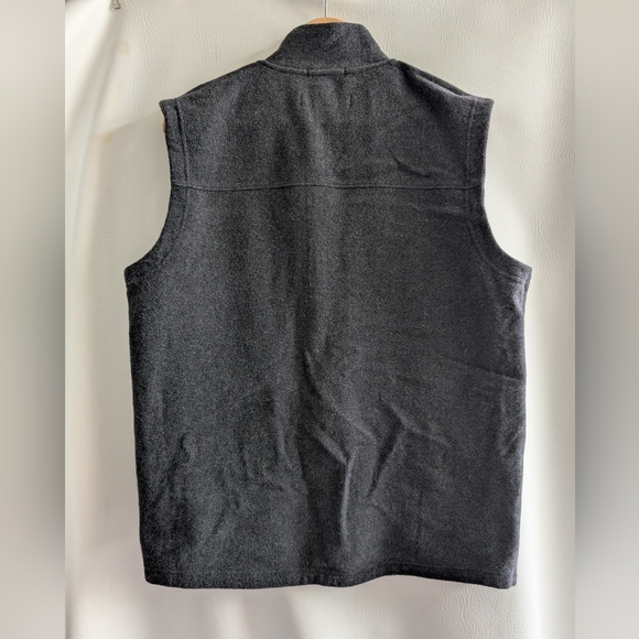 Smartwool Dark Grey Wool Blend Vest Chest & Side Zippered Pockets - L - Picture 7 of 16